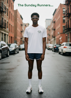 White "Sunday Running Club" Printed T-Shirt