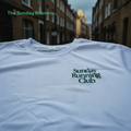 White "Sunday Running Club" Printed T-Shirt