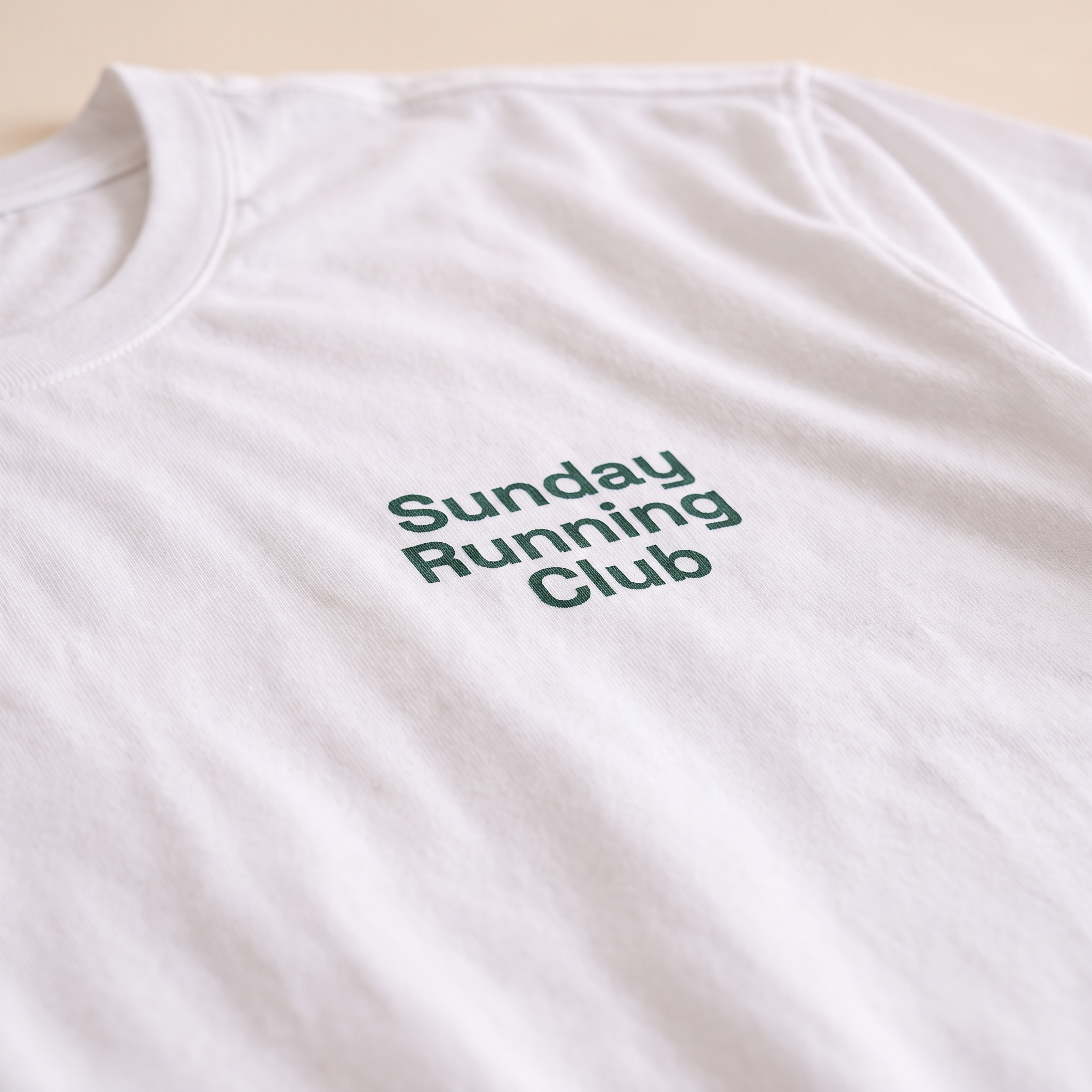 The Sunday Runners White "Sunday Running Club" Printed T-Shirt